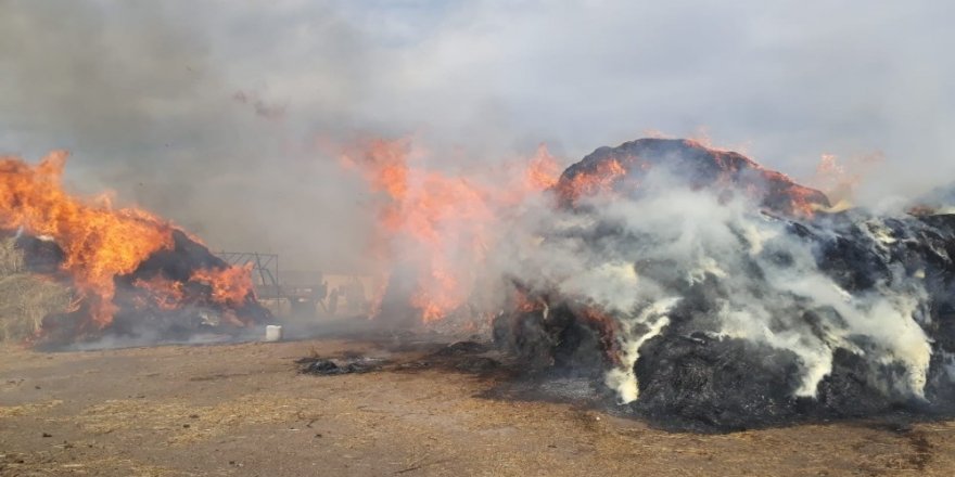 150 ton Ot ve Saman Kül Oldu