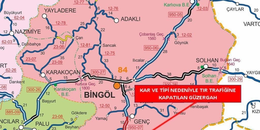 Bingöl-diyarbakır Karayolu Tır Trafiğine Kapatıldı
