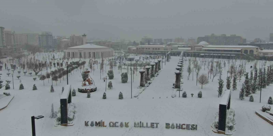 Gaziantep’te Kar Manzarası Havadan Görüntülendi