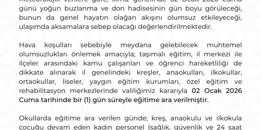 Kayseri’de Eğitime Kar Engeli