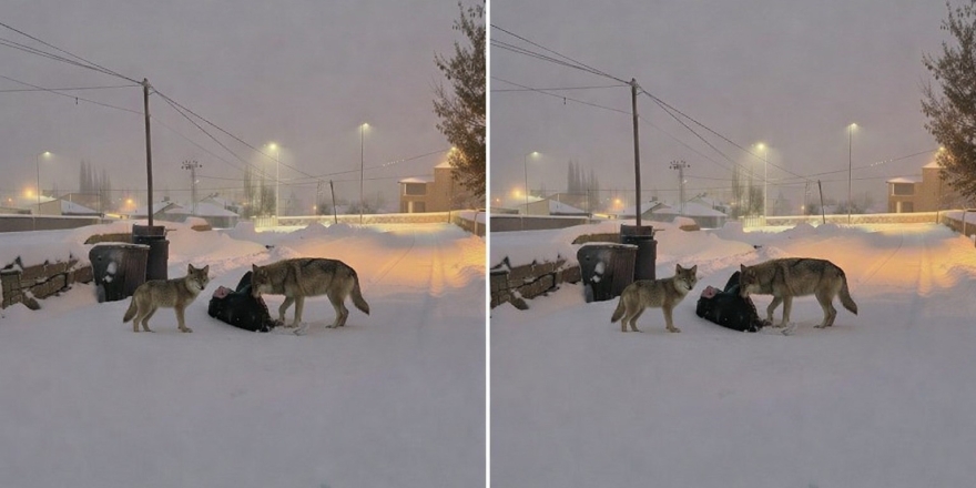 Diyadin’de Kurtlar Mahalle Arasına İndi