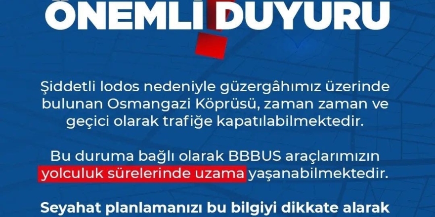 Burulaş’tan Havalimanı Seferleri Hakkında Son Dakika Duyurusu