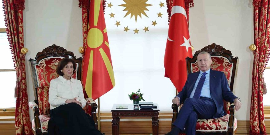 Cumhurbaşkanı Erdoğan, Kuzey Makedonya Cumhurbaşkanı Davkova İle Görüştü