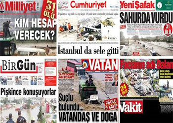 Manşetlerdeki SEL Felaketi