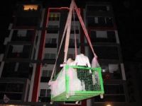 Asansör Bozulunca, Evlerine Vinçle Çıktılar