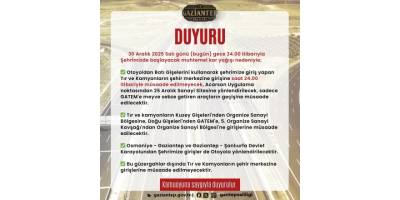 Gaziantep’te Tır Ve Kamyonların Şehir Merkezine Girişi Kısıtlandı