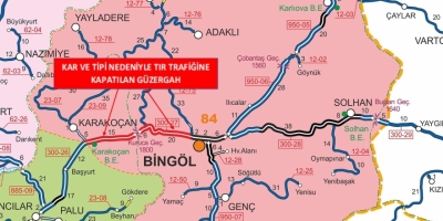 Bingöl’de Bazı Yollar Kar Yağışı Nedeniyle Trafiğine Kapatıldı