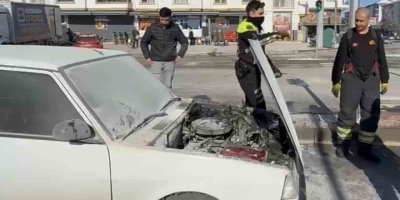 Seyir Halindeki Fıat Otomobil Yandı