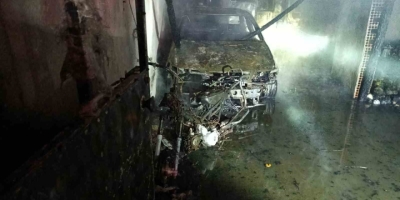 Çan’da Çıkan Yangında 1 Otomobil Ve 1 Motosiklet Yandı