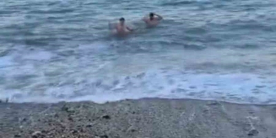 Bursa’da Dondurucu Soğukta Deniz Keyfi
