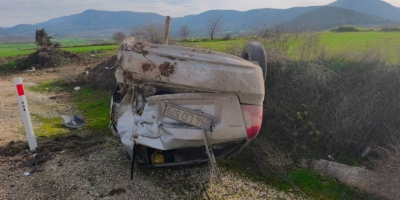 Bilecik’te Kontrolden Çıkan Araç Takla Attı; Sürücüsü Yaralandı
