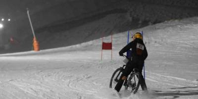 Palandöken'de Snowbike Şampiyonası.. Sporcular Kıyasıya Mücadele Etti!