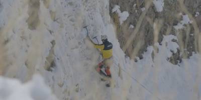 Diyadin Kanyonu’nda Buz Şelalesine İlk Tırmanış.. “Buz Devri” Rotası Açıldı!