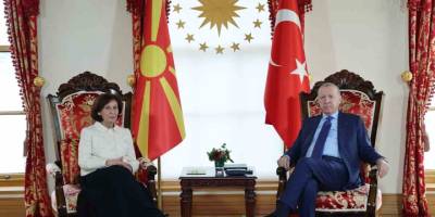 Cumhurbaşkanı Erdoğan, Kuzey Makedonya Cumhurbaşkanı Davkova İle Görüştü
