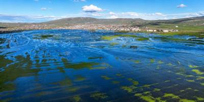 Ardahan Ovası Suya Gömüldü.. Kura Nehri’nin Yükselen Debisi Havadan Görüntülendi!