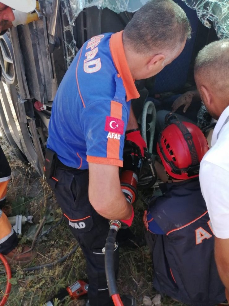 Kars’ta Beton Mikseri Devrildi: 1 Yaralı