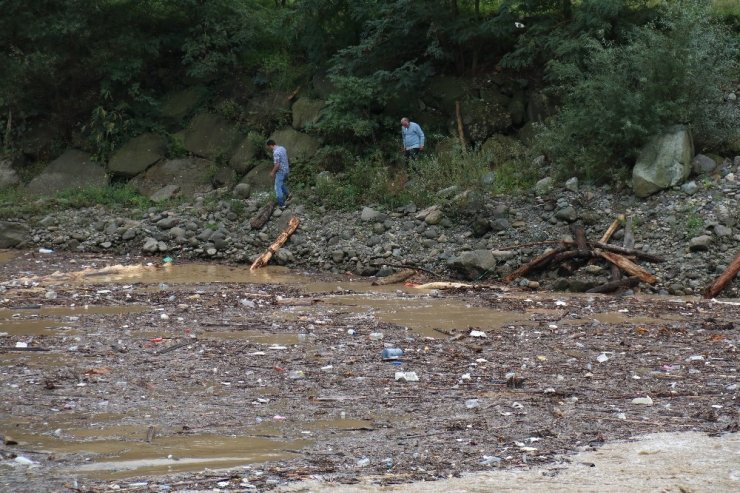 Borçka’da Taşan Dere Tüneli Kapattı