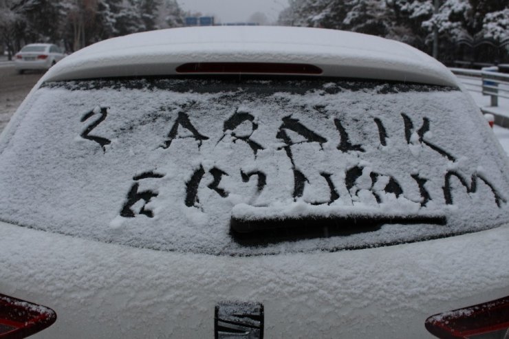 Erzurum’da Kar Hayatı Felç Etti