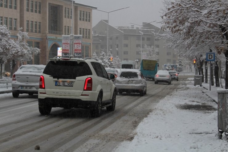 Erzurum’da Kar Hayatı Felç Etti