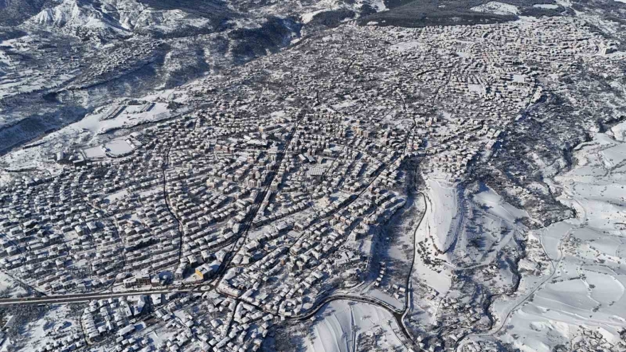 Kar Altında Masalsı Görüntüler Sunan Unesco Kenti Safranbolu Dron İle Görüntülendi