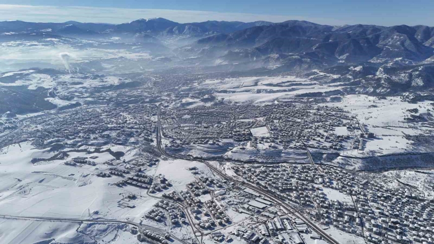 Kar Altında Masalsı Görüntüler Sunan Unesco Kenti Safranbolu Dron İle Görüntülendi