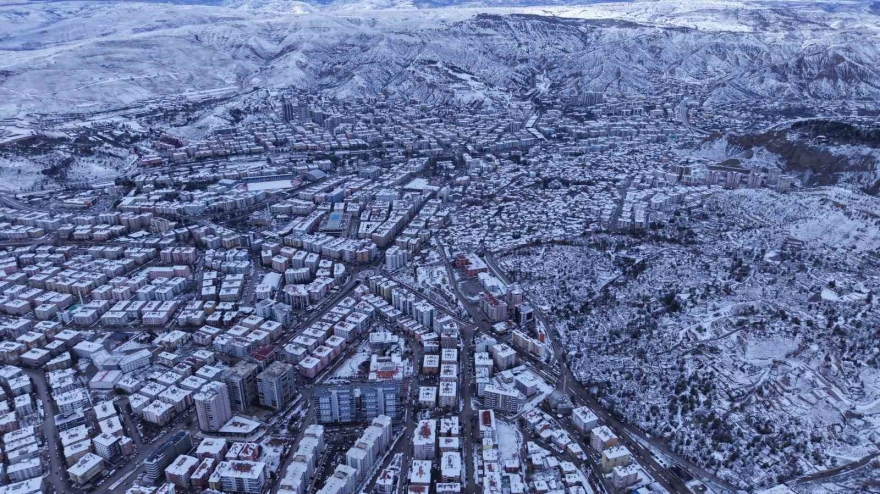 Beyaz Örtüyle Kaplanan Çankırı Havadan Görüntülendi
