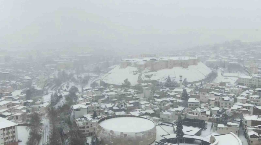 Gaziantep’te Kar Manzarası Havadan Görüntülendi