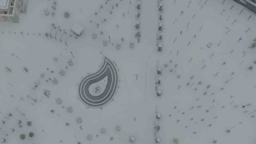 Gaziantep’te Kar Manzarası Havadan Görüntülendi