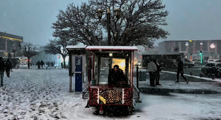 Erzincan’da Lapa Lapa Kar Yağışı