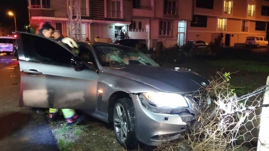 Bafra’da Trafik Kazası Kamerada: 1 Yaralı