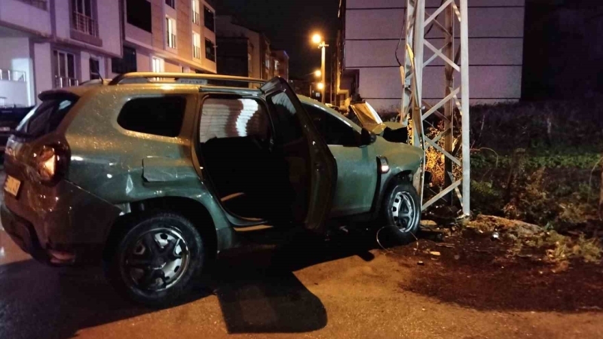 Bafra’da Trafik Kazası Kamerada: 1 Yaralı