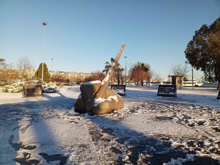 Samsun’da Kar Manzaraları Havadan Görüntülendi
