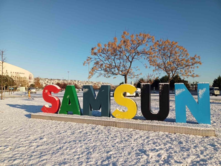Samsun’da Kar Manzaraları Havadan Görüntülendi