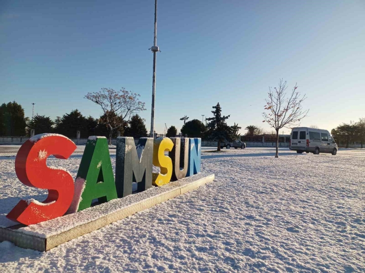 Samsun’da Kar Manzaraları Havadan Görüntülendi