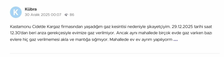 Kastamonu’da Yaşanan Uzun Süreli Doğalgaz Kesintileri Vatandaşı Soğukta Bıraktı