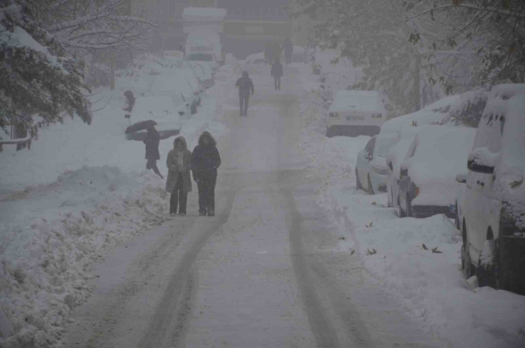 Besni’de Kar Yağışı İlçeyi Beyaza Bürüdü