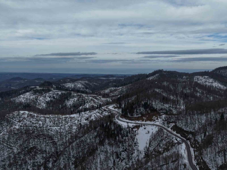 Karla Kaplanan 900 Rakımlı Çam Dağı, Kartpostallık Görüntüler Sundu