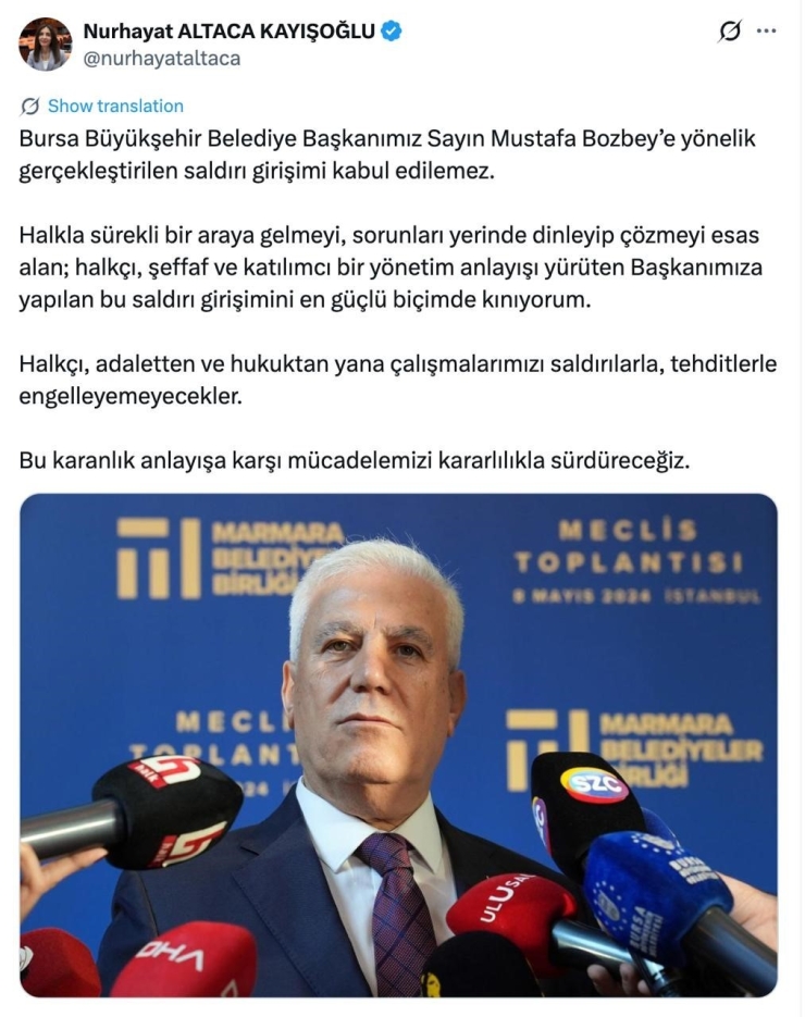 Başkan Bozbey’e Saldırıya Siyasi Tepki: Destek Mesajları Peş Peşe Geldi