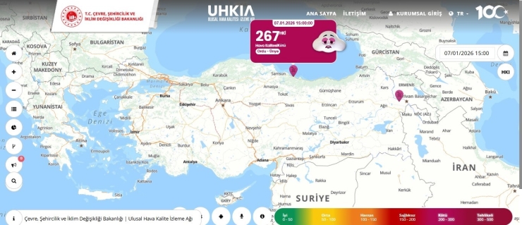 Türkiye’de En Kirli Hava Ünye’de Ölçüldü