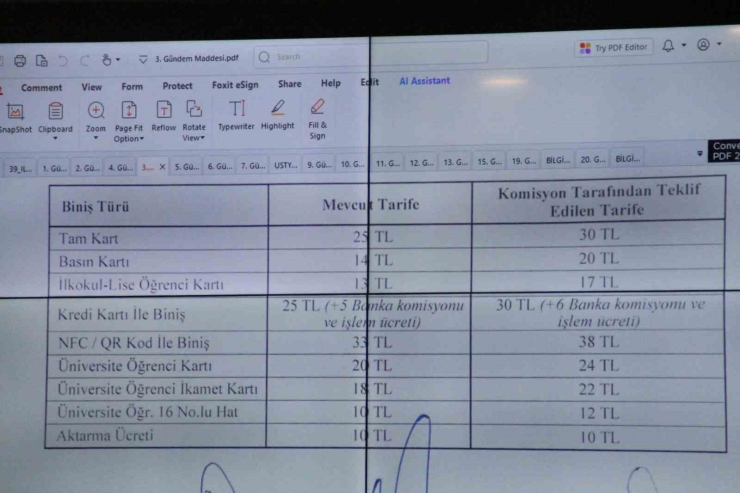 Kütahya’da Şehir İçi Toplu Taşıma Ücretlerine Zam