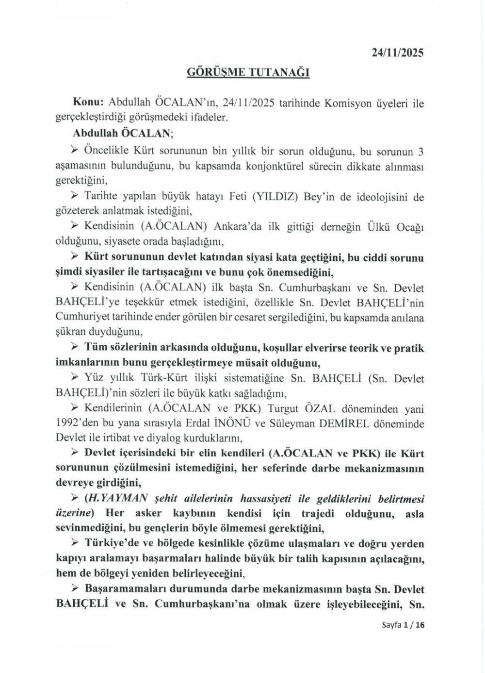 Tbmm, İ̇mralı Görüşmesinin Tutanaklarını Yayımlandı