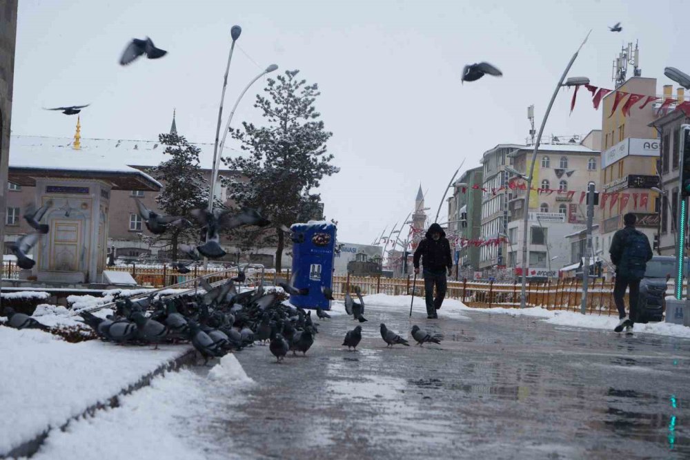 Erzurum’da Kar Yağışı Etkili Oluyor