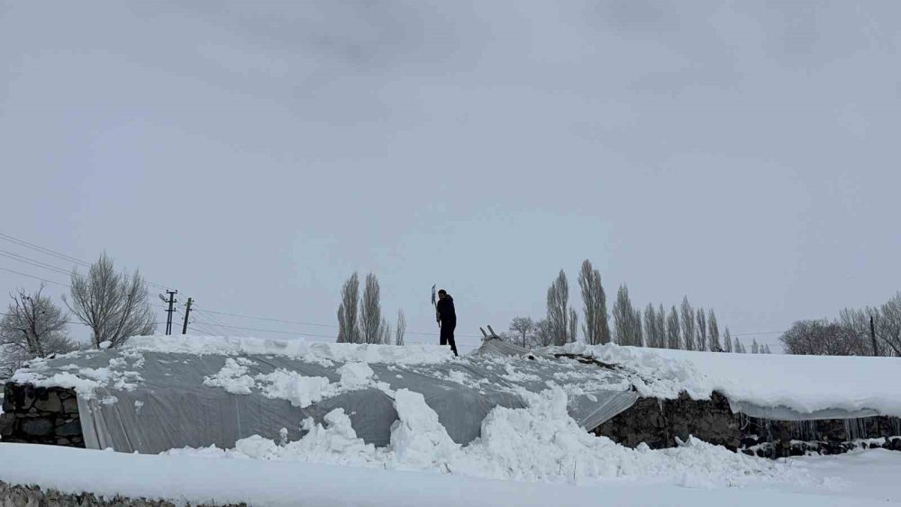 Akyaka'ın Kırsalında Zorlu Kış.. Ahırlarda Çökme Tehlikesi!