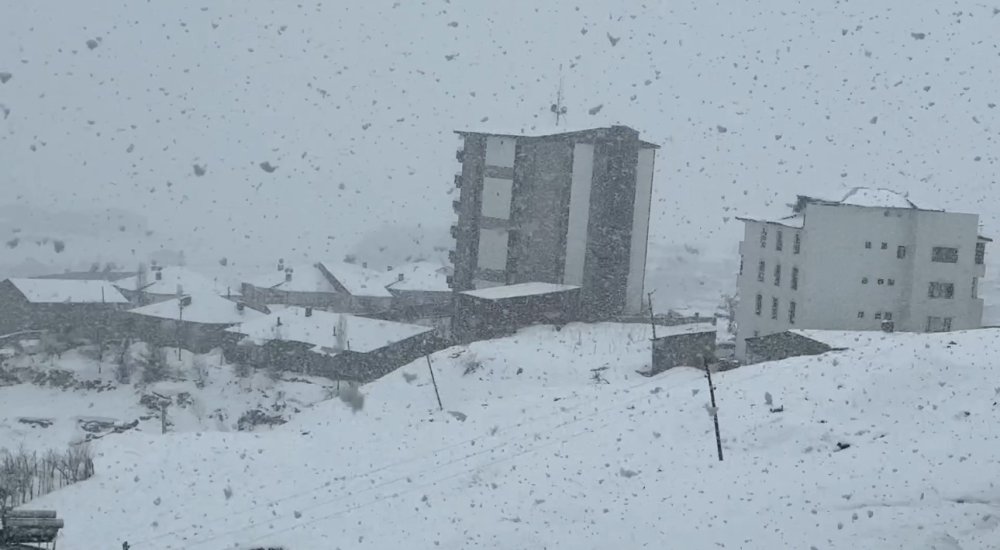 Nisan Kapıda, Kış Geri Döndü.. Yüksekova Beyaza Büründü!