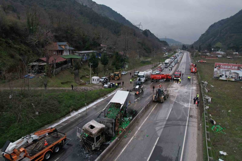 İki TIR Çarpıştı, D-650 Savaş Alanına Döndü