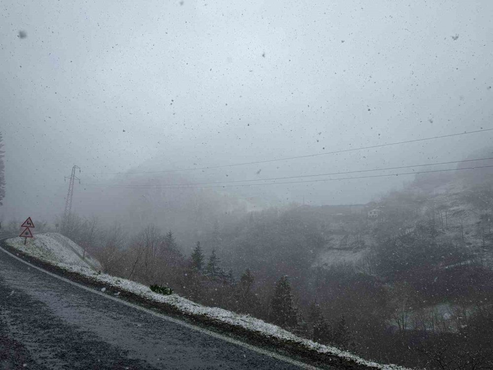 Zigana Dağı’nın Yüksek Kesimlerinde Lapa Lapa Kar Yağdı