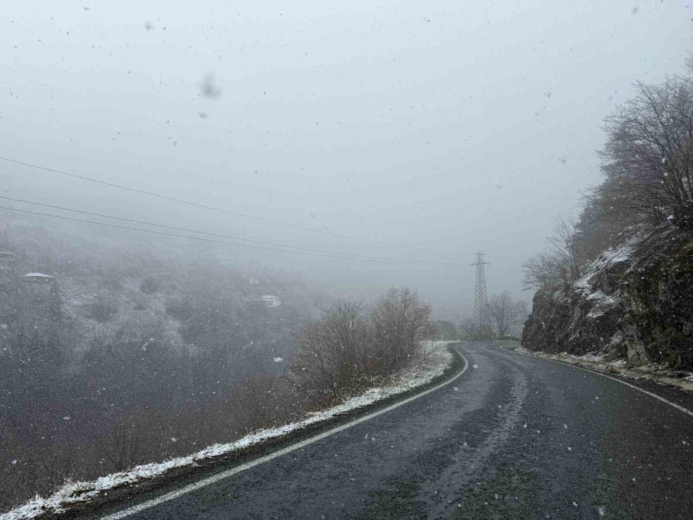 Zigana Dağı’nın Yüksek Kesimlerinde Lapa Lapa Kar Yağdı