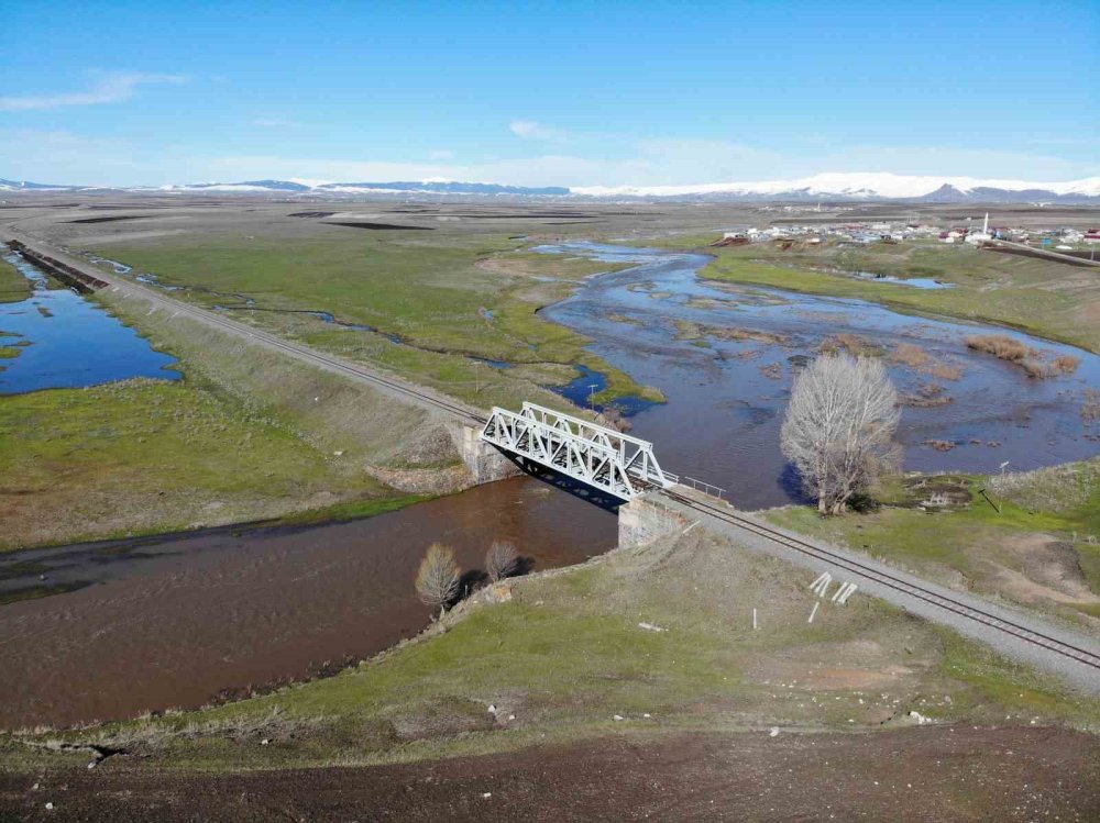Kars Çayı Taştı.. Ağaçlar Suya Gömüldü, Meralar Etkilendi!