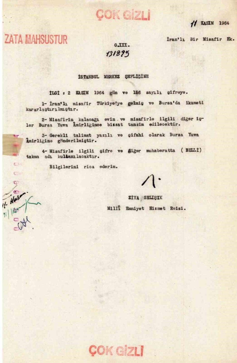 Ruhani Lider Humeyni’nin Türkiye’deki İlk Günleri MİT Raporlarında