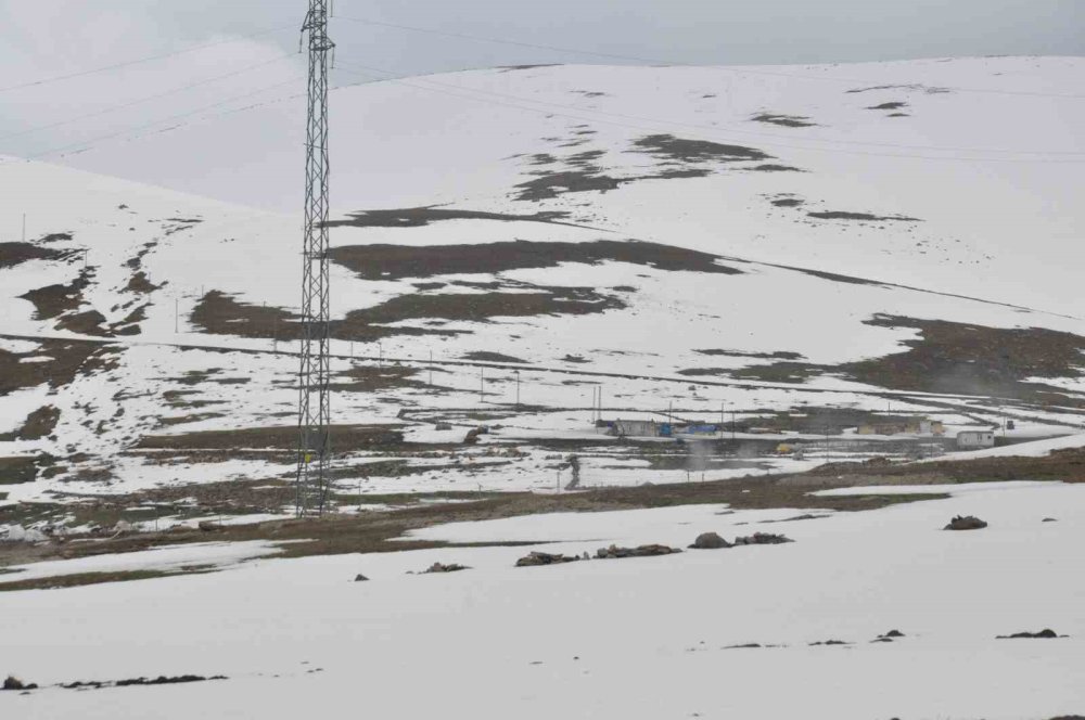 Kars’ta Bahar Yerine Kar Yağdı.. Yaylalar Yeniden Beyaz Örtüyle Kaplandı!